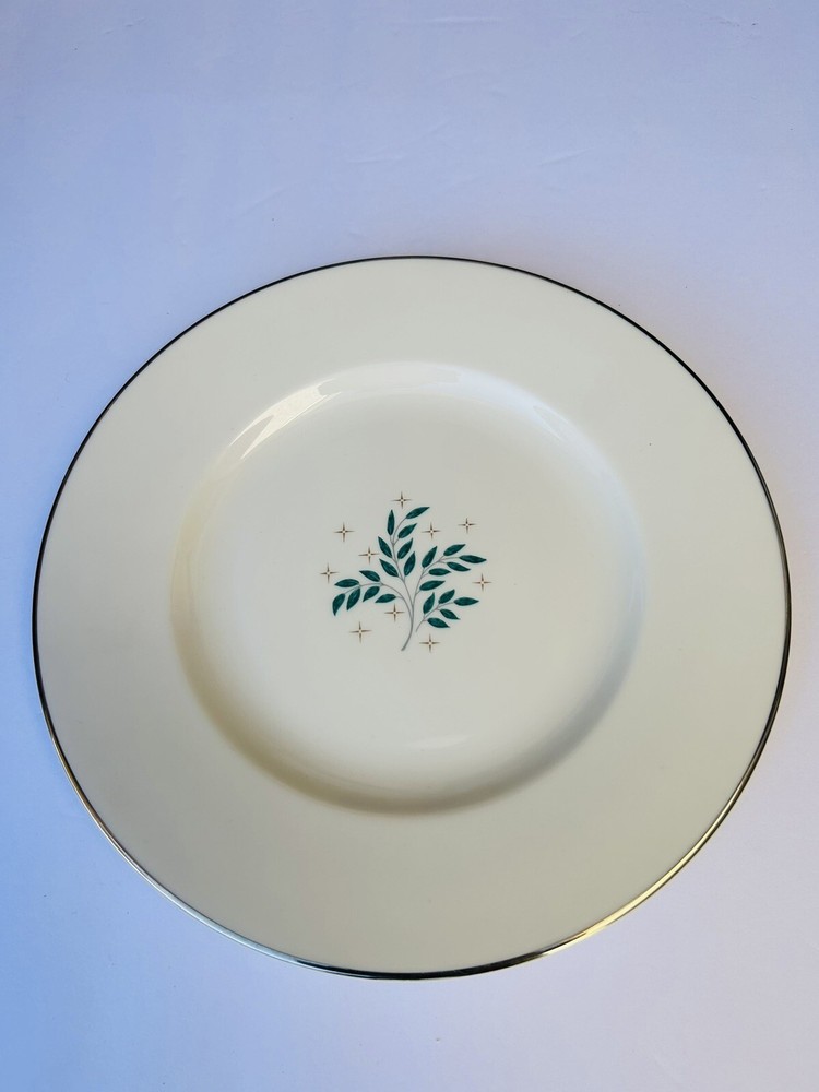 (8) Dinner Plate Syracuse China Lyric Pattern Vintage 1950s MCM