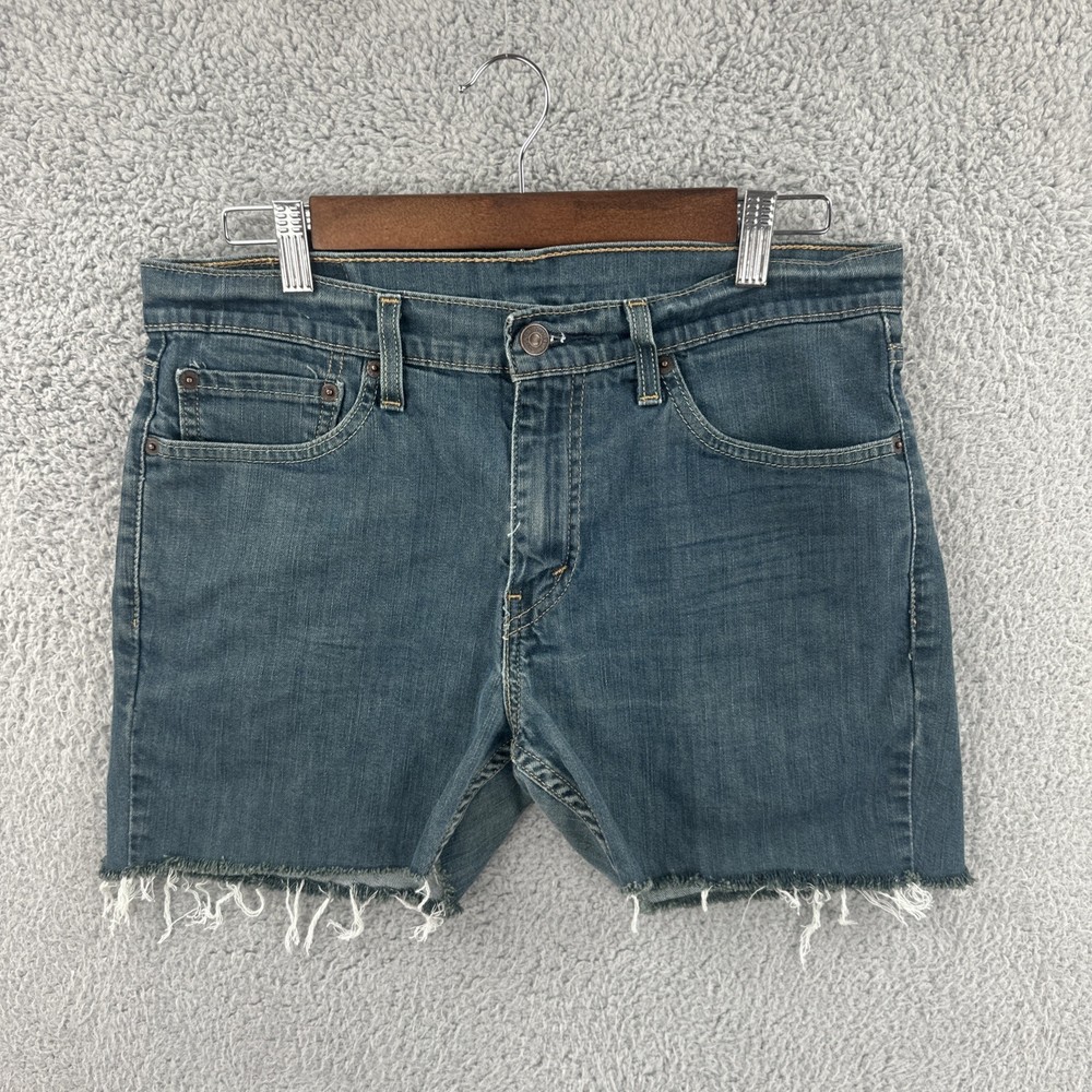 Levi’s 511 Women’s Size 32 Blue Denim Cut Off Jean Shorts 4 Inch Inseam Campcore