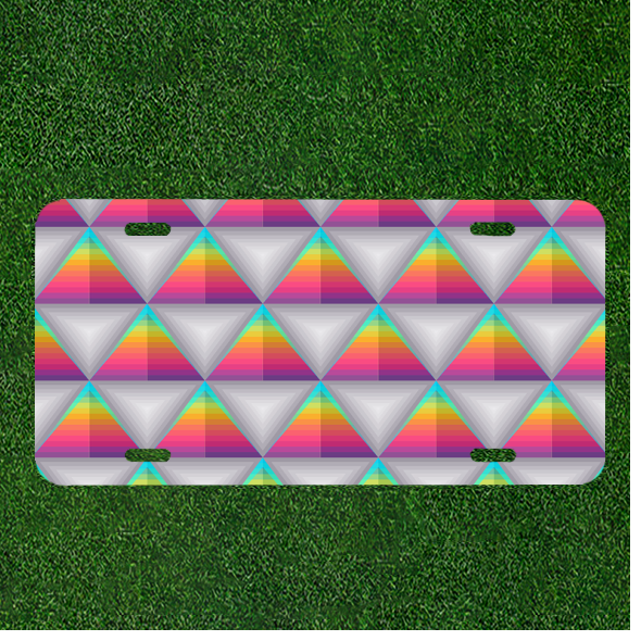 Personalized Car License Plate with Vibrant Triangle Background Custom Design