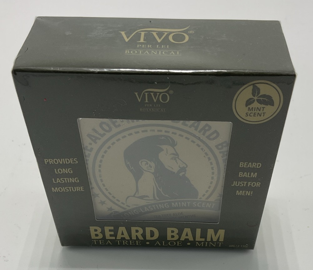 VIVO Per Lei Natural Beard Balm with Tea Tree Aloe and Mint Fresh Conditioner