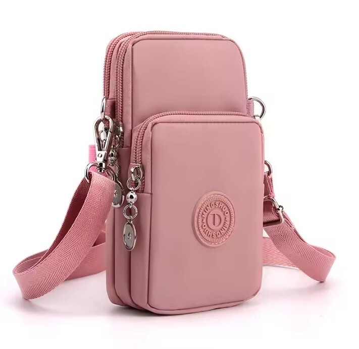 Women's Nylon Crossbody Phone Bag with Strap & Coin Purse