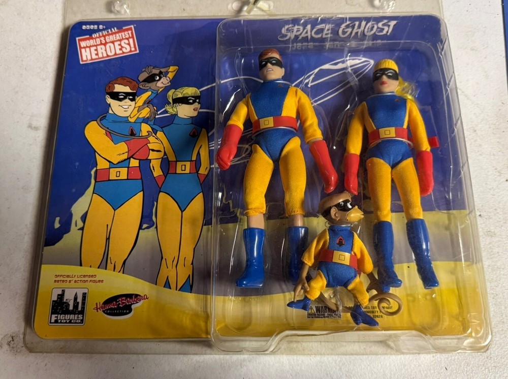 RARE Figures Toy Co.  Worlds Greatest Heroes Space Ghost SEALED Box Cracked