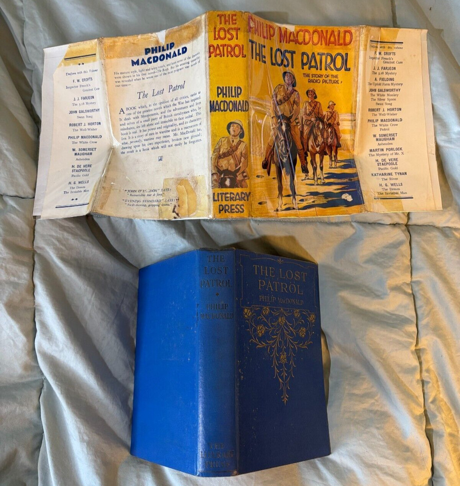 The Lost Patrol UK movie tie-in DJ VG c1934 Victor McLaglen - Boris Karloff