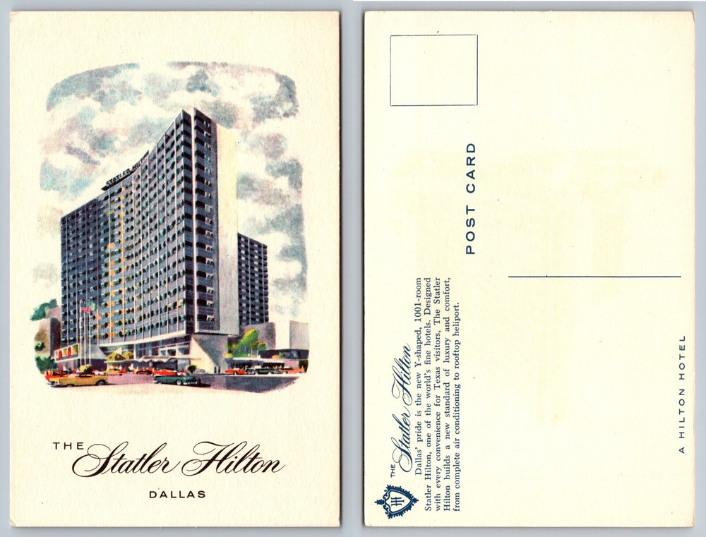 Dallas Texas TX Statler Hilton Hotel Modern Architecture Postcard