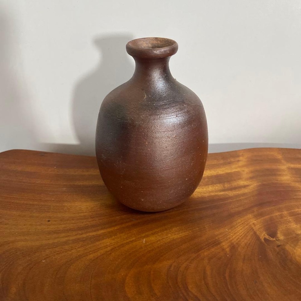 Bizen Ware Tokkuri Koraku Kiln Horikawa Nanzan, Vintage Japanese Sake Bottle