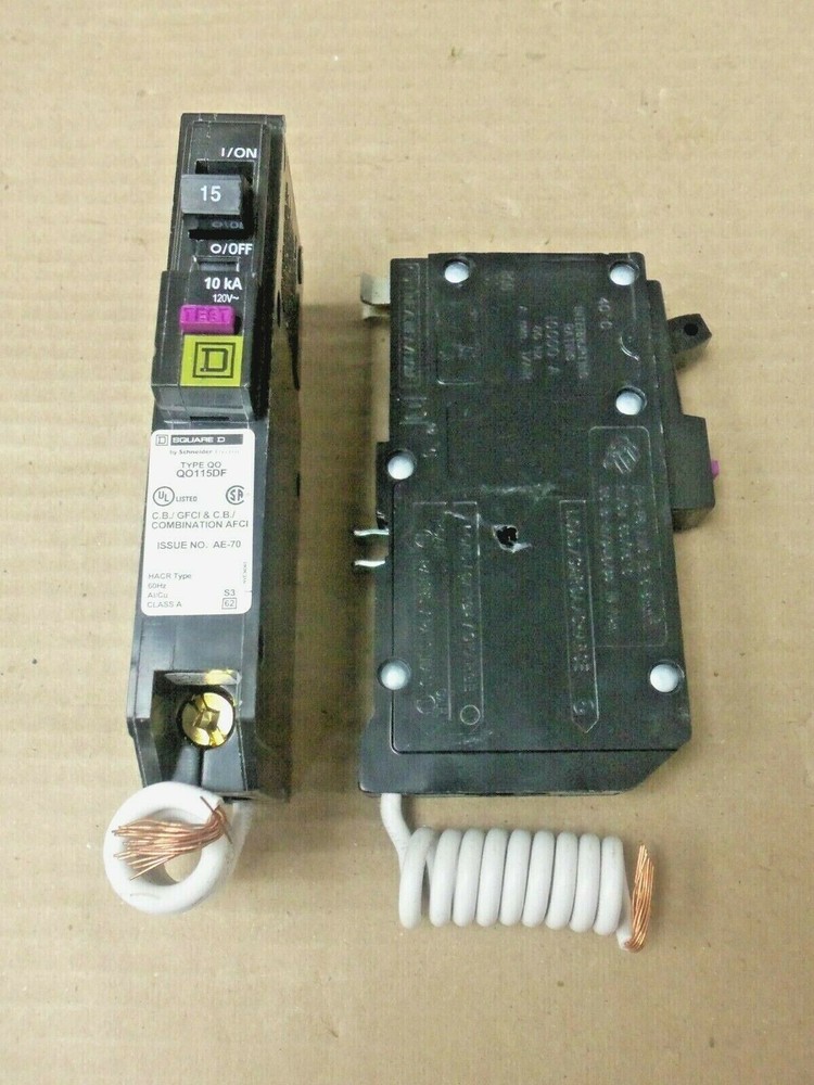 NEW SQUARE D QO115DF 1 Pole 15 Amp 120/240V Circuit Breaker AFCI NTO