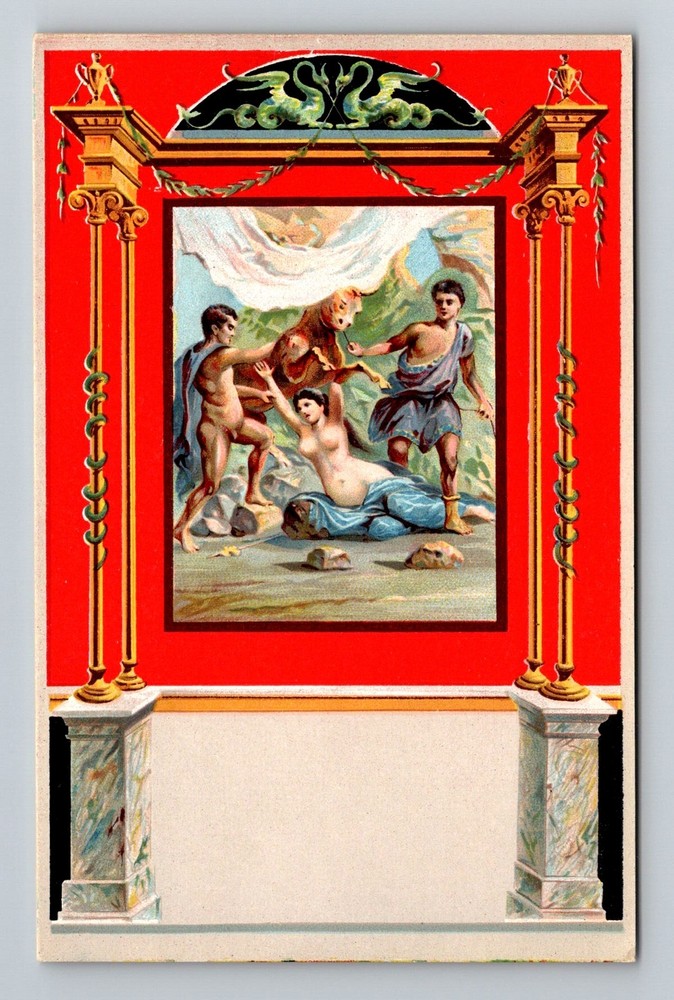 Italy- Pompei House Of Vettii Famous Well Preserved Fresco Old Vintage Postcard