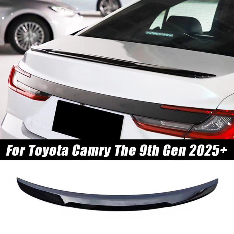 Glossy Black For Toyota Camry 2025+ Rear Door Tail Trunk Wing Lip Spoiler Trim