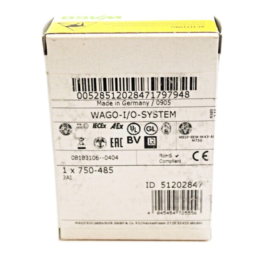 1PCS New WAGO 750-485 2-Channel Analog Input Module 750485