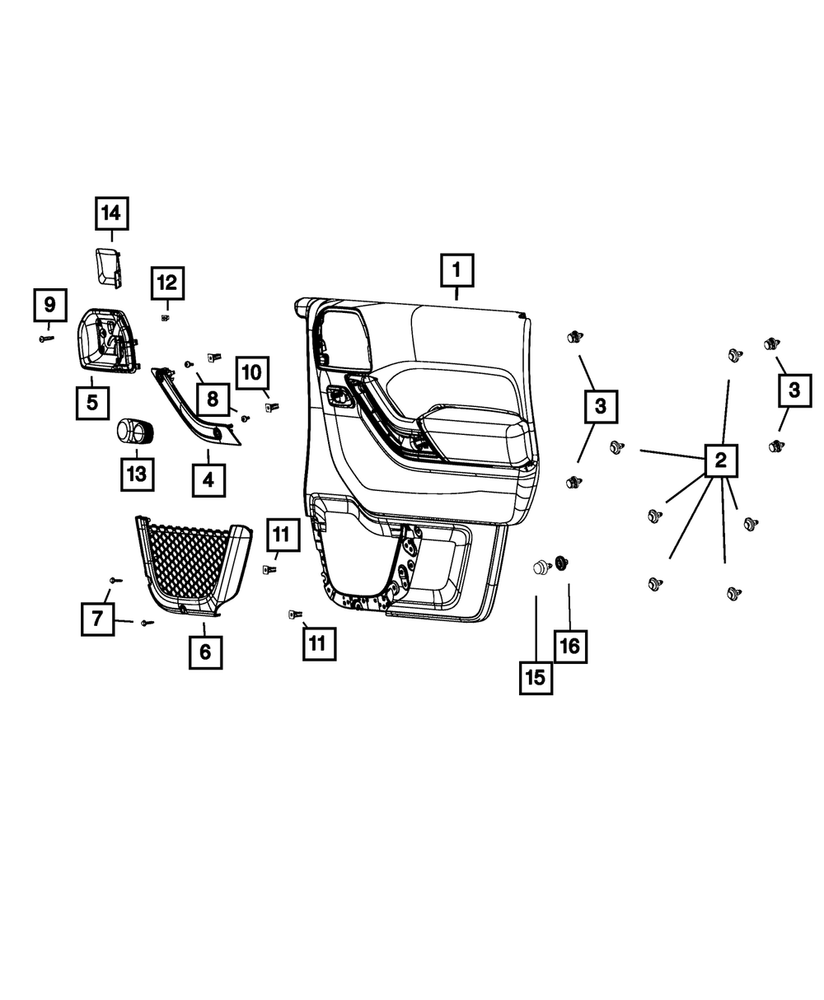 Genuine Mopar Front Door Trim Panel Left 5LT451XRAA