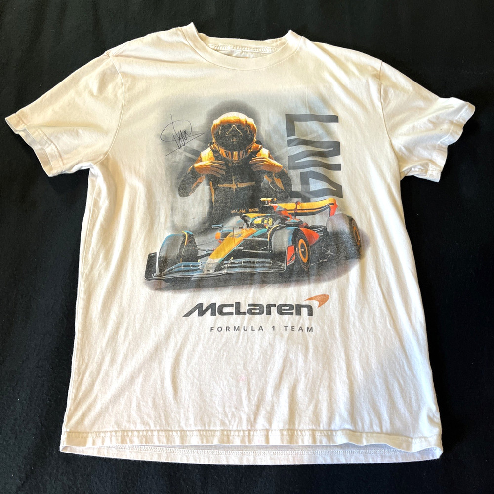McLaren Formula 1 Team Graphic T Shirt Men's Medium White Hollister (READ)