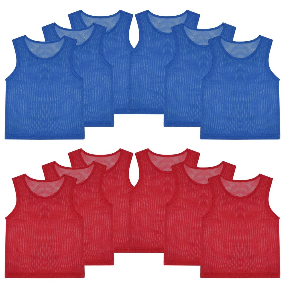 Pinnies, 12 Pcs Soccer Pinnies, Mesh Practice Jersey Scrimmage Vest Team Socc...