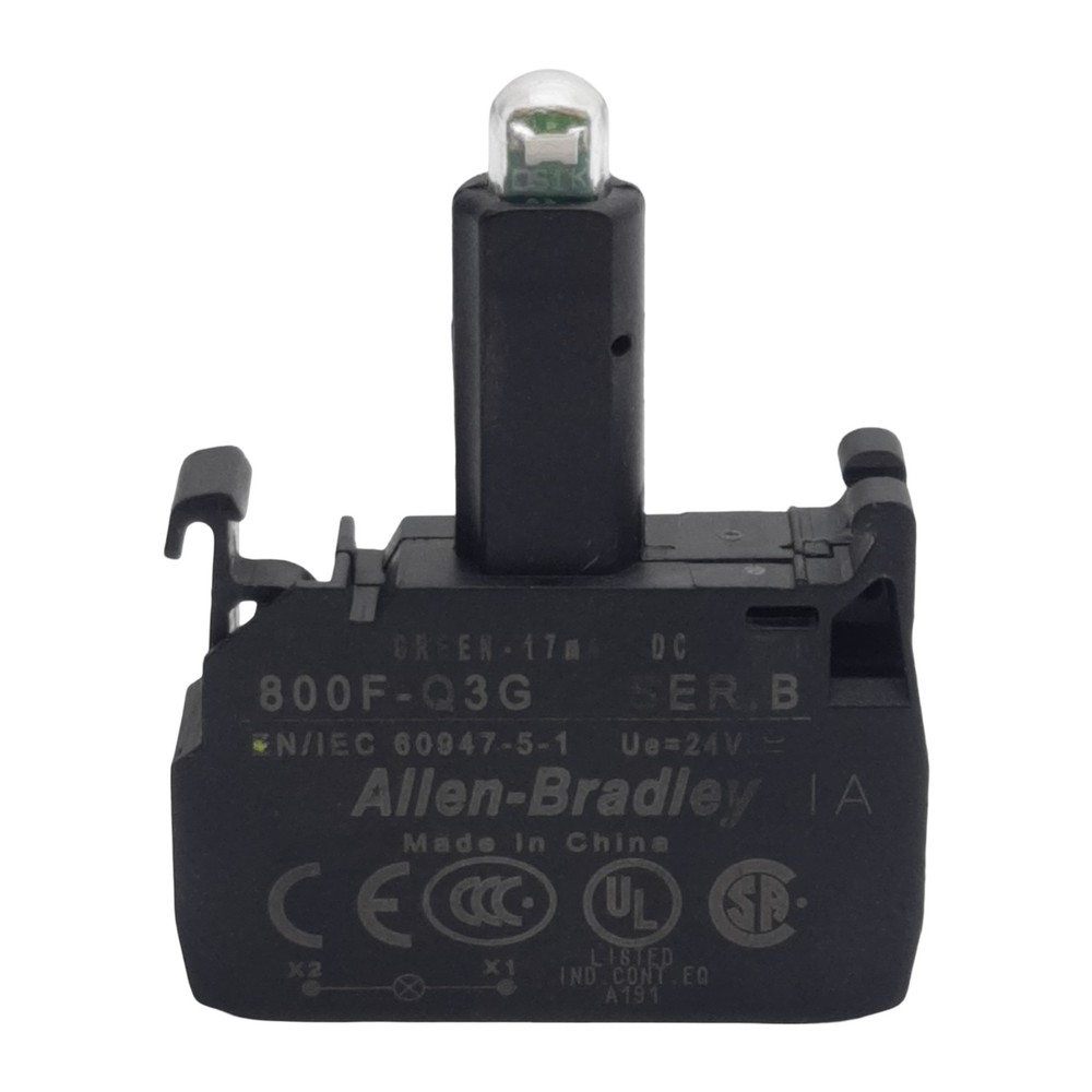 Allen Bradley 800F-Q3G Pushbutton LED Module, Green 17mA, 24VDC/VAC, 22mm