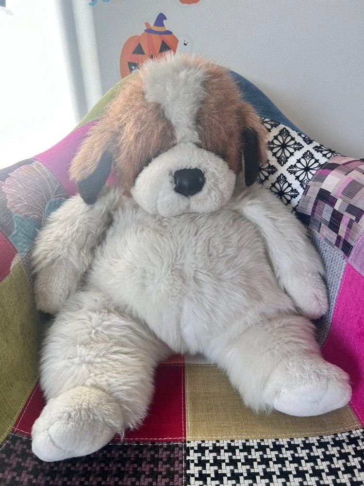 Showa retro St. Bernard plush toy #f10879