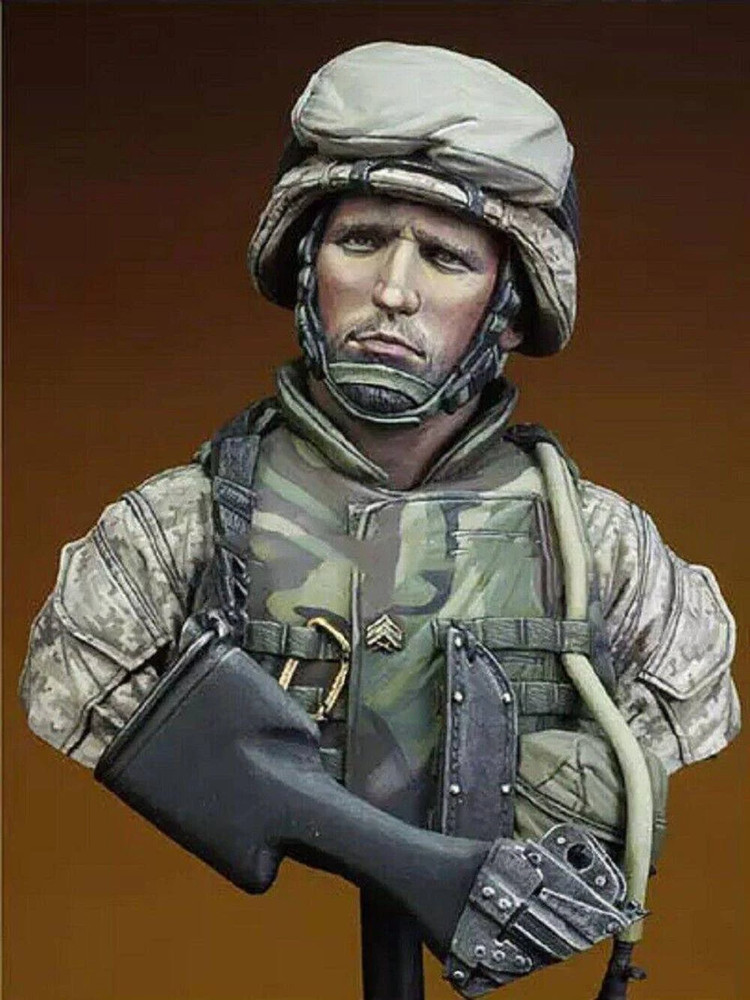 1/10 BUST Resin Model Kit US Army Soldier Iraq War Unpainted