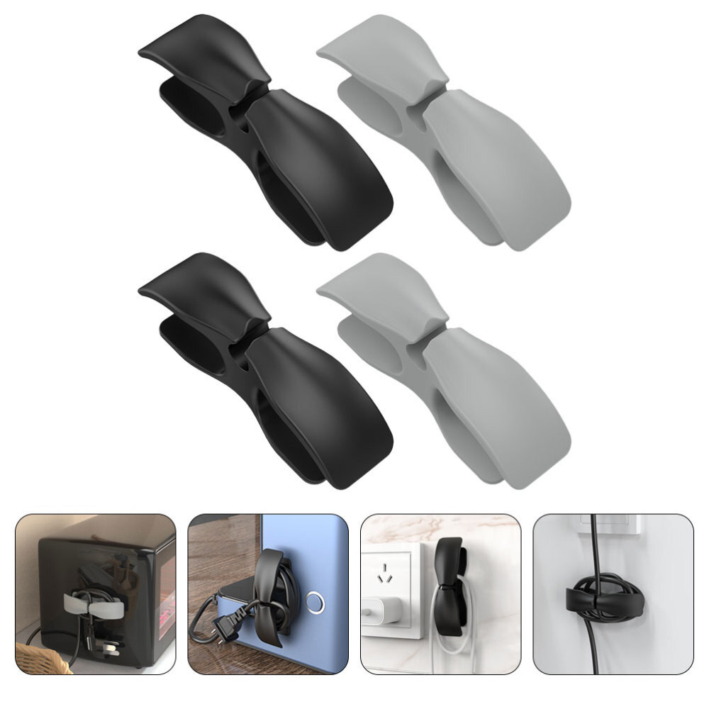 4 Pcs Kitchen Gadgets Cord Winder Easier to Cables Adhesive Holder Office