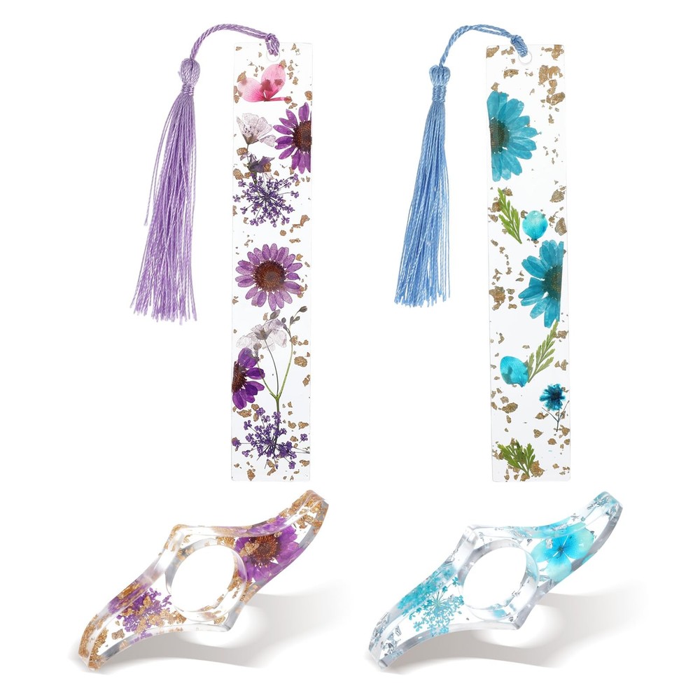 4 Pieces Book Page Holder Dried Flower Resin Bookmarks Book Reading Accessories