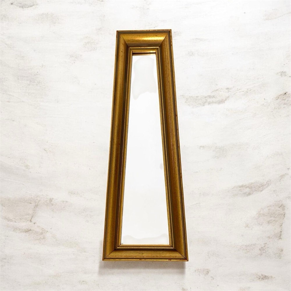 Cape Craftsmen Vintage Gold Gilt Obelisk Wall Mirror Wood Frame MCM Accent Decor