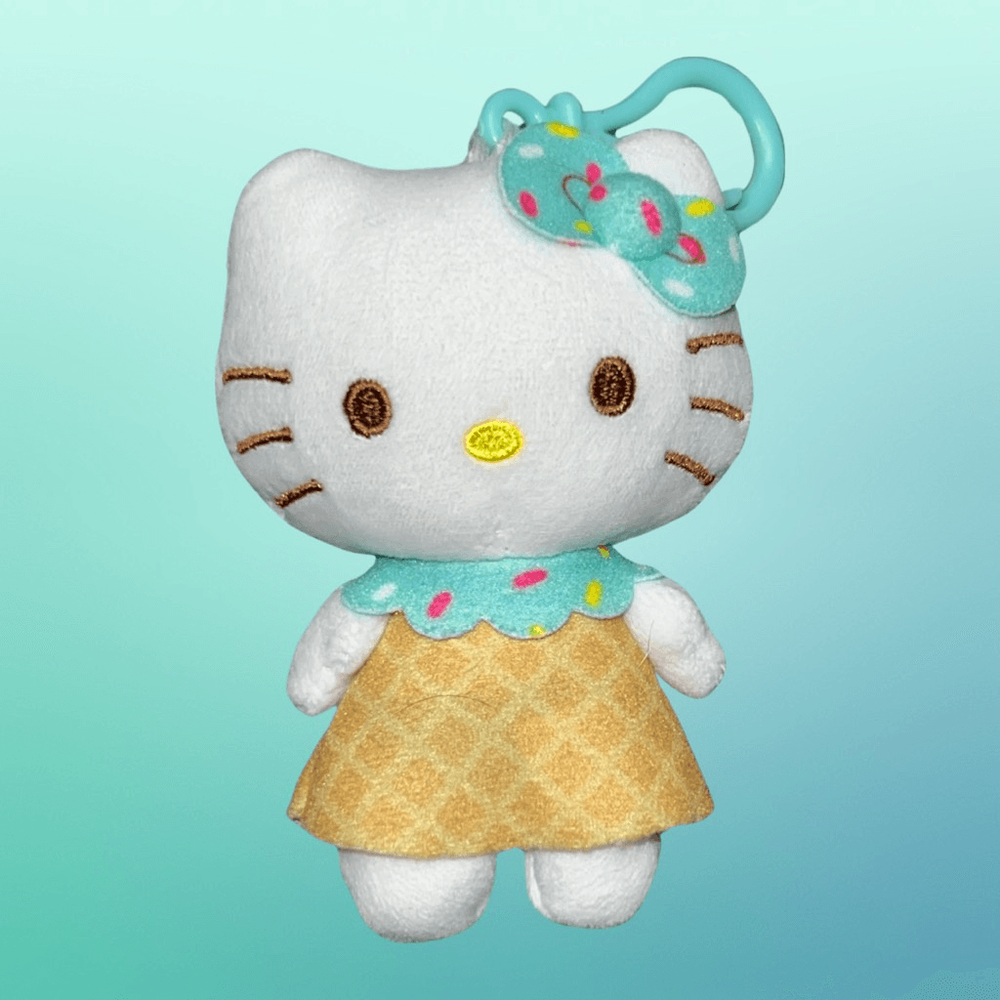 Sanrio Hello Kitty Mint Waffle Cone Backpack Charm Clip