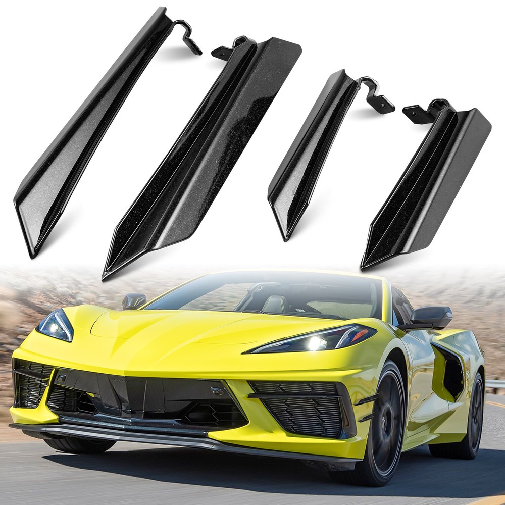 Fin Splitter Front Bumper Side Canards Guards For Corvette C8 Coupe 2020-2025