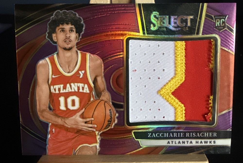 Zaccharie Risacher 2024-25 Panini Select Rookie Jumbo Patch Purple /99