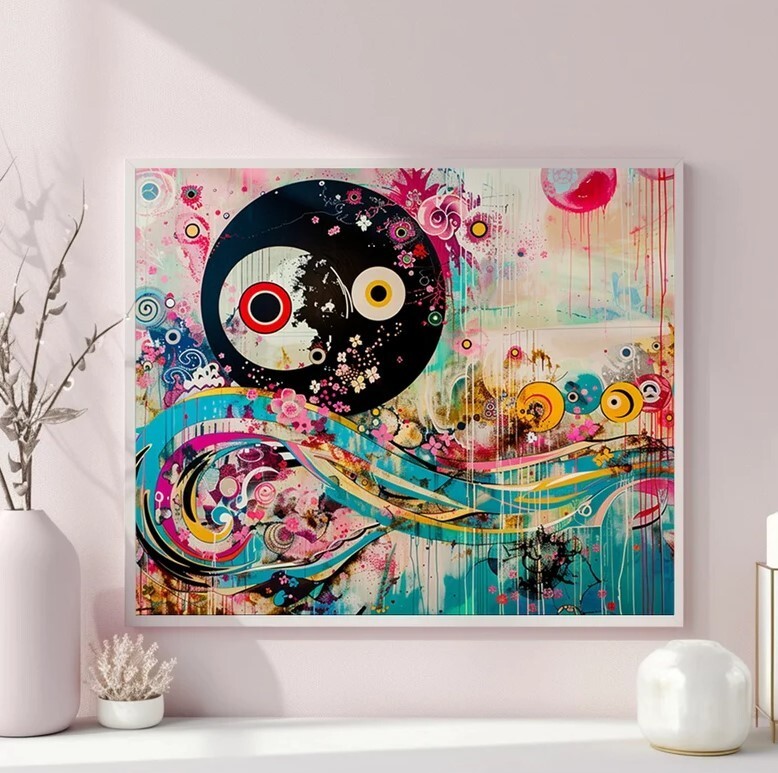 Abstract Wall Art: Bursting with Color and Energy-image