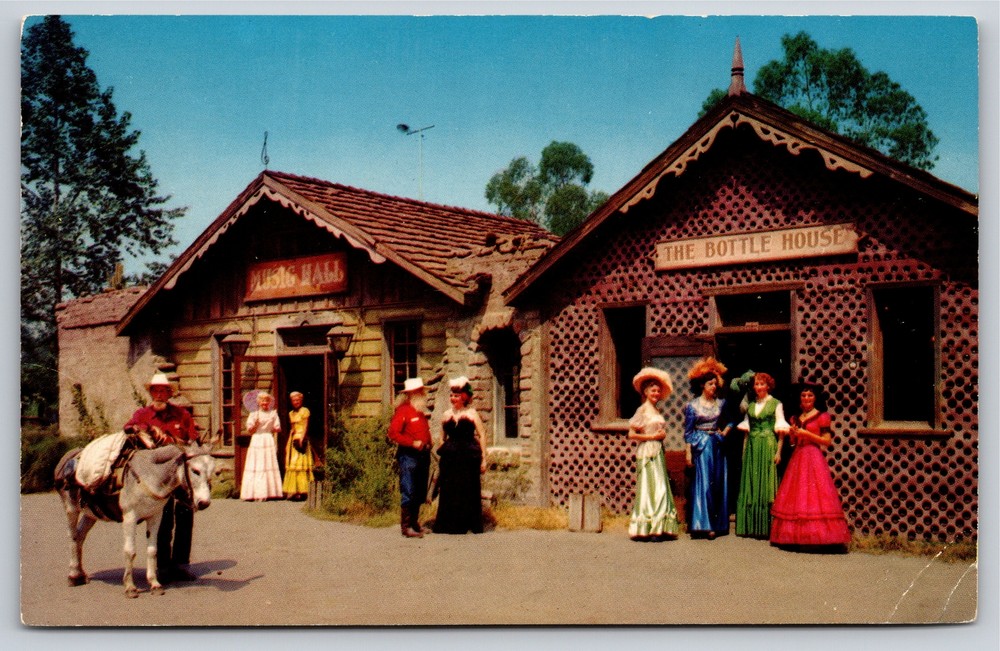 Western~Bottle House Music Hall Knotts Berry Farm Ghost Town CA~Vintage Postcard