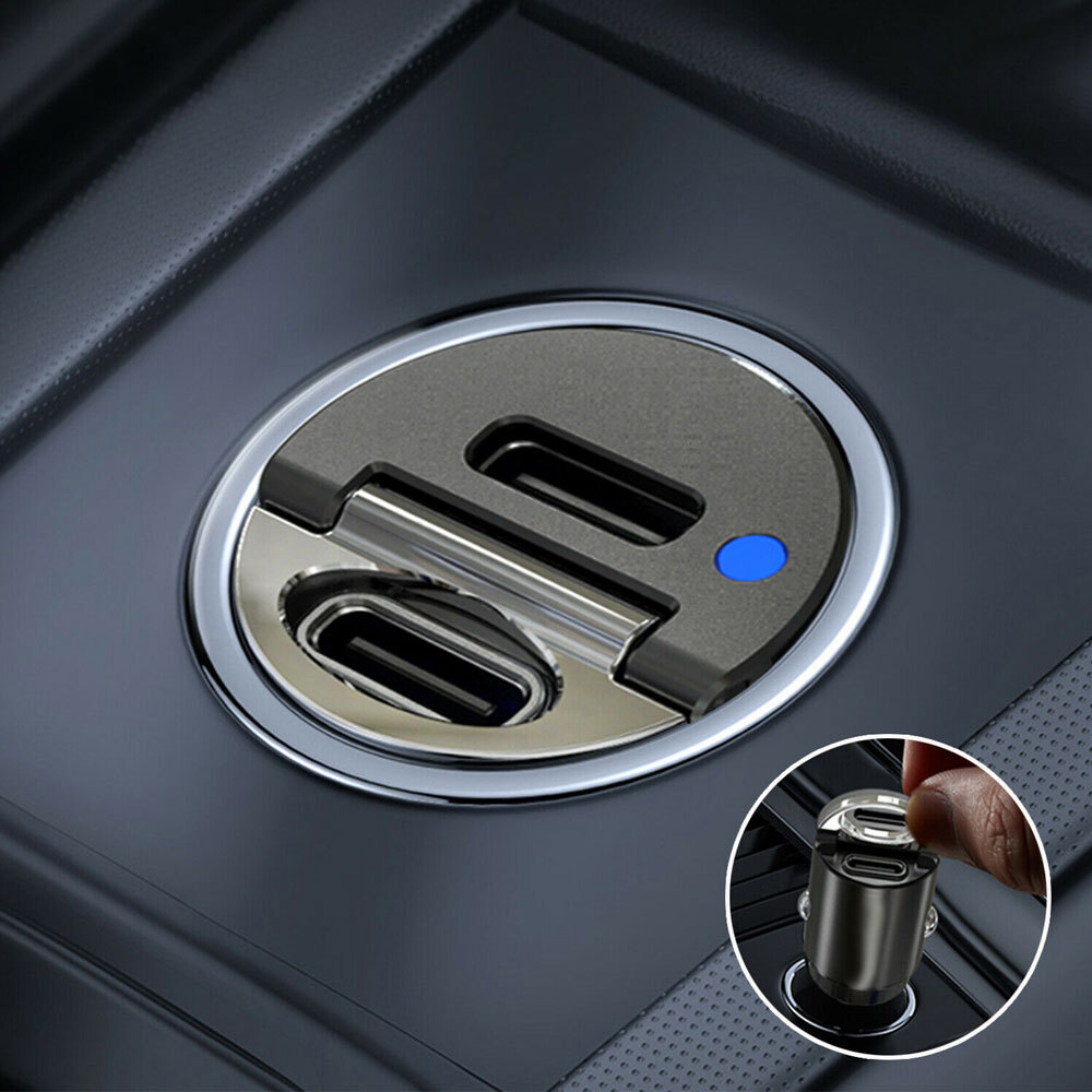 30W Mini Dual USB Type C PD Car Phone Charger Fast Charge Adapter Accessories