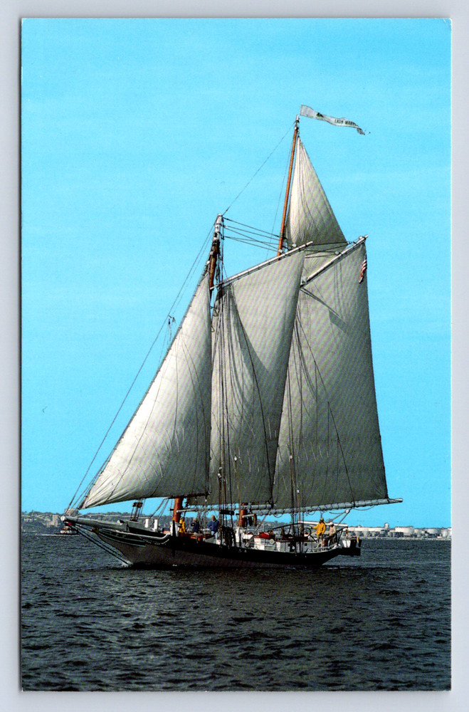 Vintage Postcard Lady Maryland Sailing Baltimore Maryland