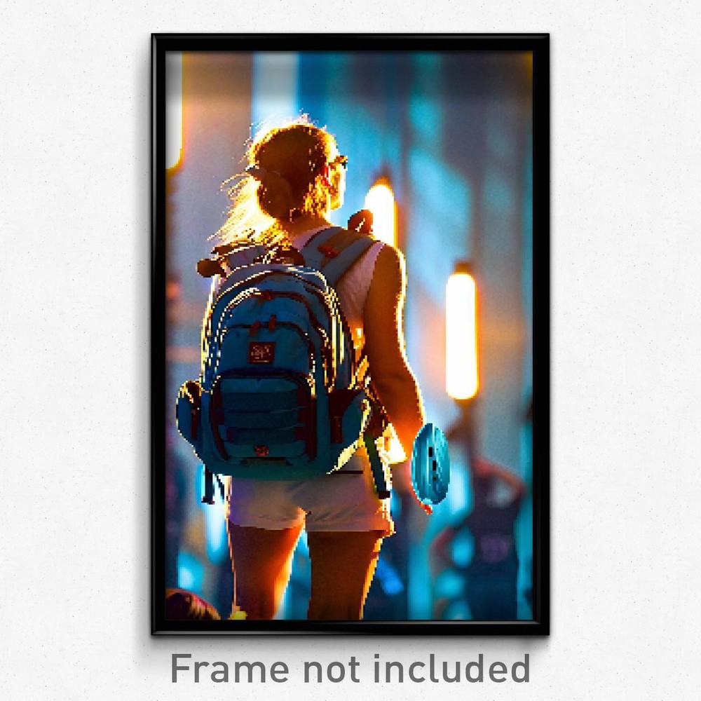Pixel Art Poster - Graceful Backpack (8 Bit Psychedelic Trippy Video Game Print)