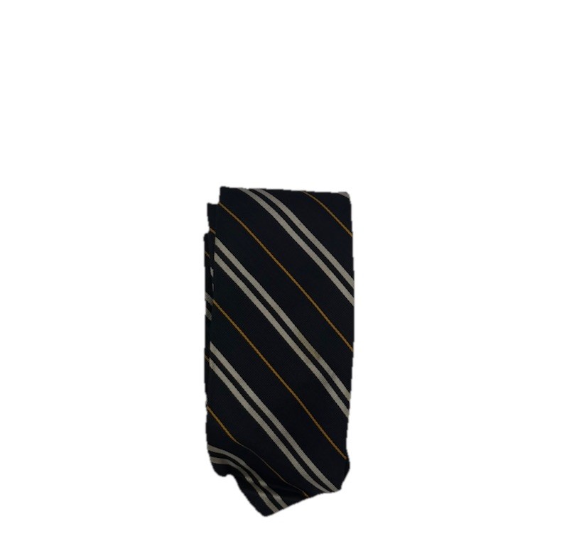 Brooks Brothers Makers Men’s Tie Blue Yellow White Striped  3.25x57 T374