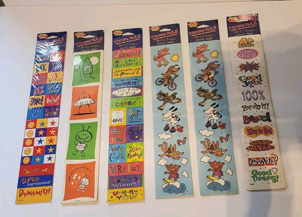sticker sealed lot long American Greetings 90's Stickers Rule Time encouragement