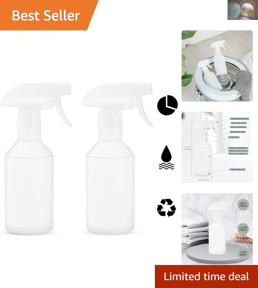12 oz Leakproof Spray Bottles 2-Pack Adjustable Nozzle for Home Cleaning Gardening Hair Care  