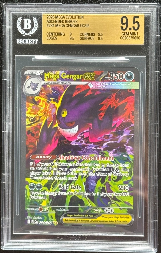 (PSA) BGS 9.5 Mega Gengar ex Pokemon Card Ascended Heroes SIR #284 Gem Mint