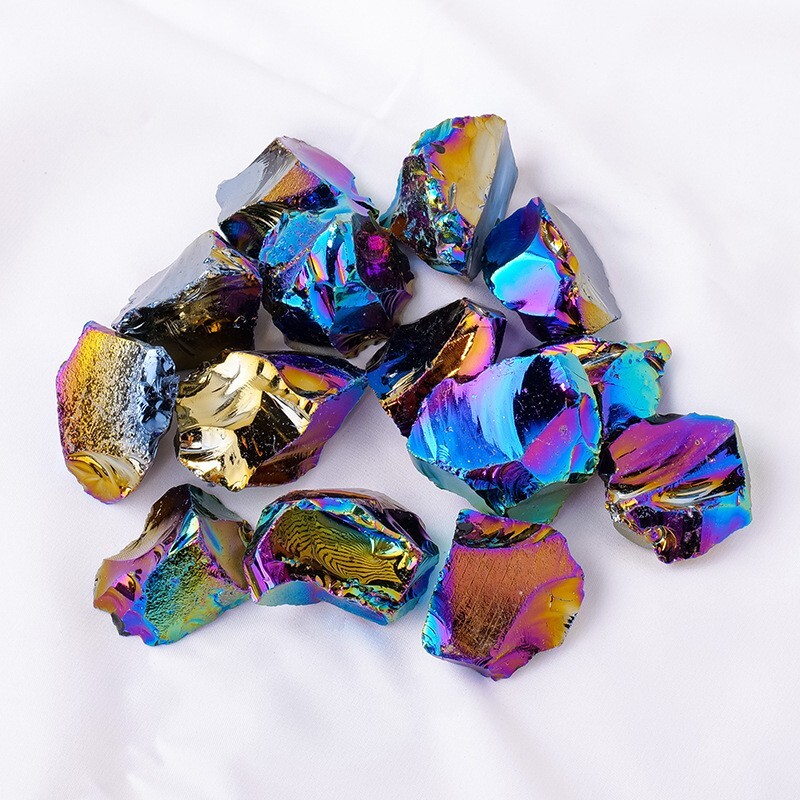 Raw Rough Electroplated Multicolor Stone Chunk Healing Mineral Rocks Gifts 100g