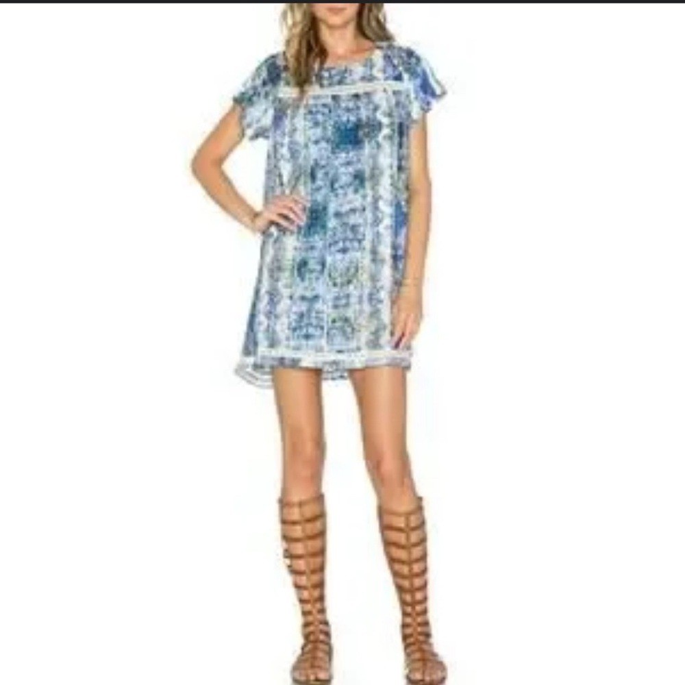 Tularosa Aurora Blue Multi Mini Dress – Size Small
