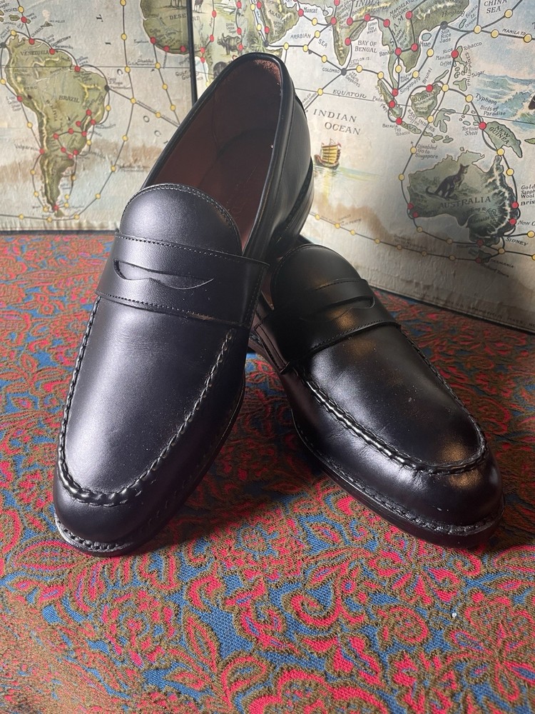 Allen Edmonds Port Washington Loafers Shoes Bench Welt Black Size 8 D NEW Mcgraw