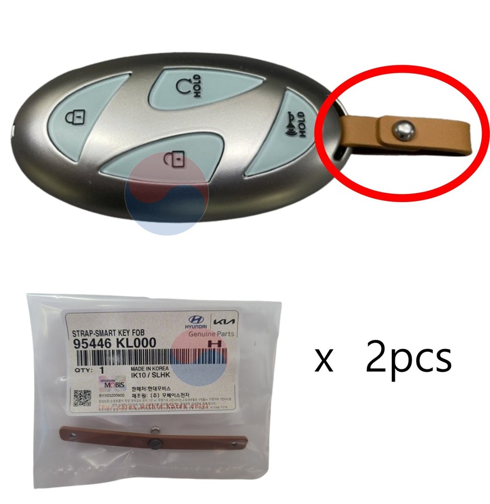 Genuine OEM Leather Strap 2pcs (Brown) 95446 KL000 for Hyudai's FOB Smart Keys