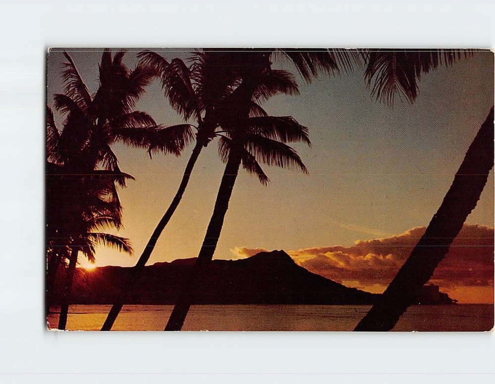 Postcard Sun Rising Over Diamond Head Hawaii USA