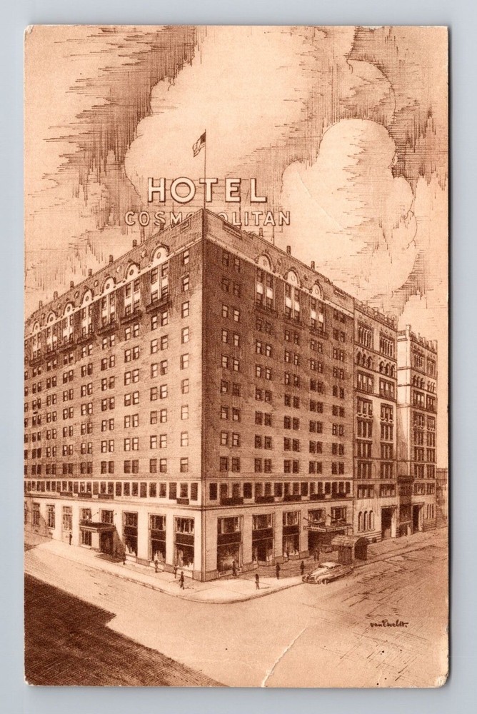 Denver CO-Colorado, Cosmopolitan Hotel, Advertising, Antique Vintage Postcard