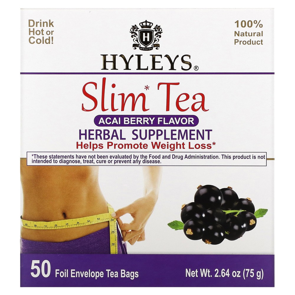 Slim Tea, Acai Berry, 50 Foil Envelope Tea Bags, 2.64 oz (75 g)-image