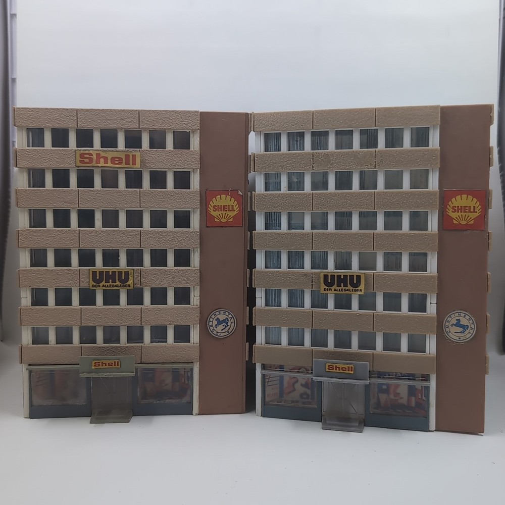 Vintage Kibri HO Scale Model Kit Eight Story High Rise w/ Shops #8210 Lot Of 2