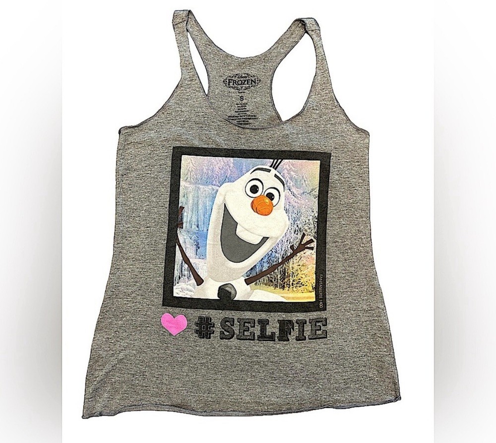Disney’s Olaf from Frozen #selfie scoop neck racerback lighthearted casual tank