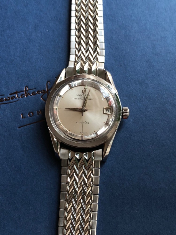 Universal Geneve Polerouter Auto Date 36mm Steel case original WAVE brclt