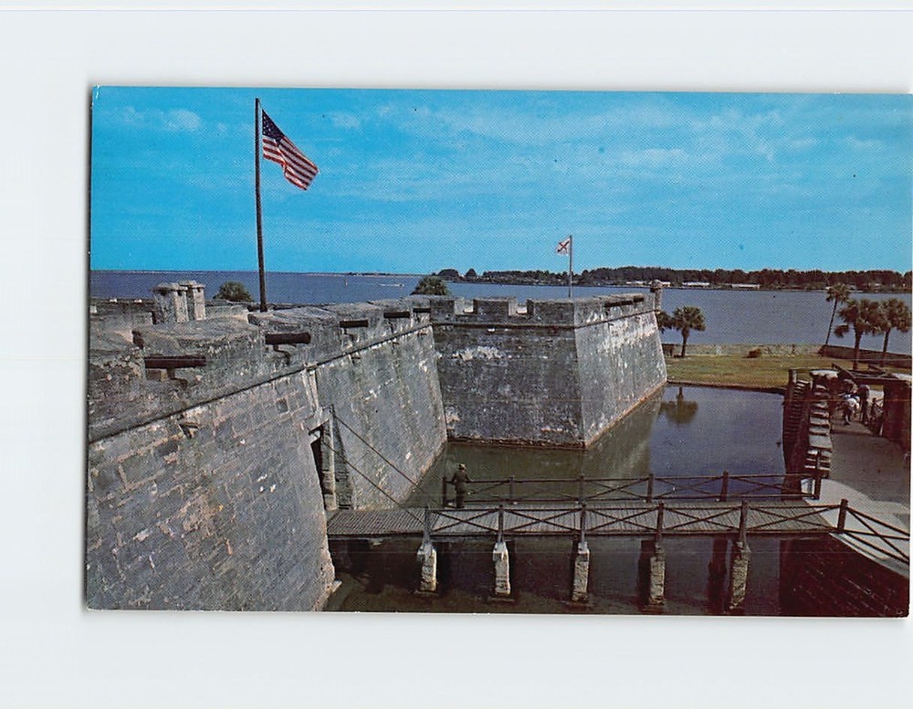 Postcard Drawbridge Castillo de San Marcos National Monument St. Augustine FL