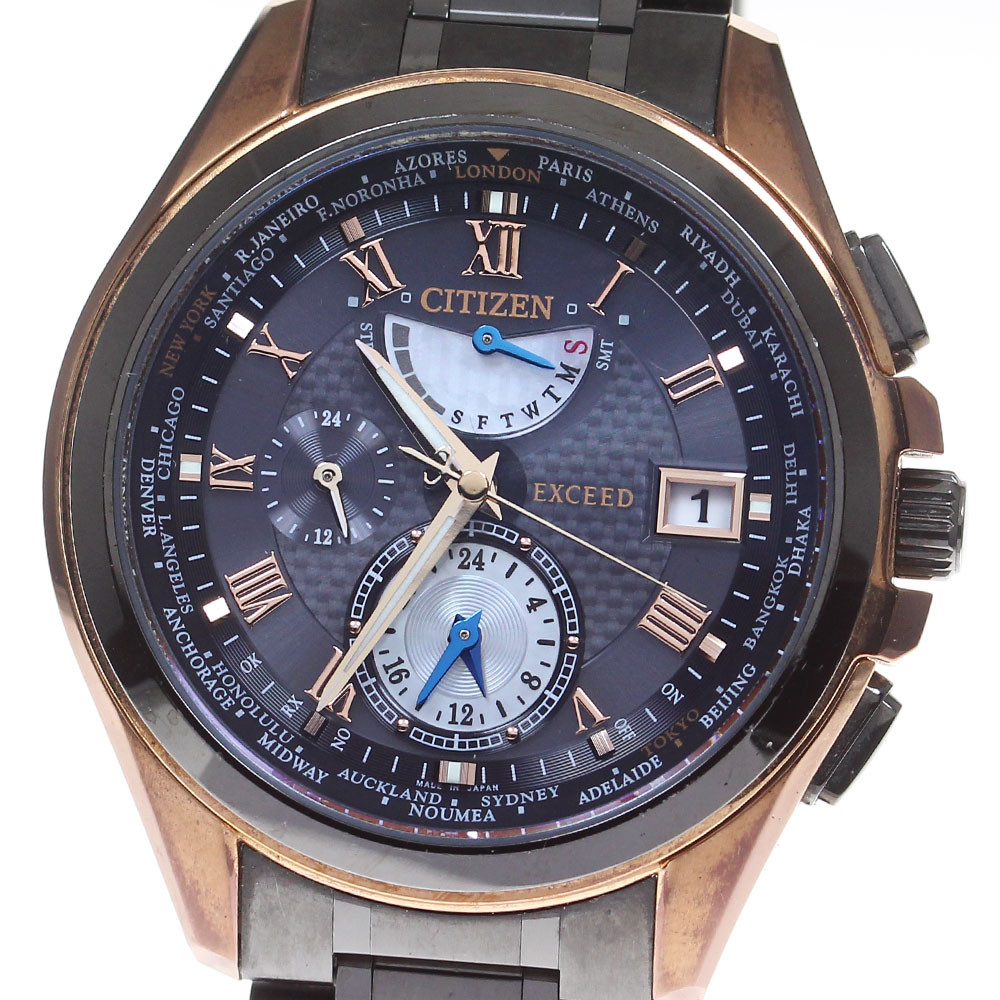 Citizen AT9055-54E Exceed Eco-Drive Solar Radio Watch Men's Box Warranty