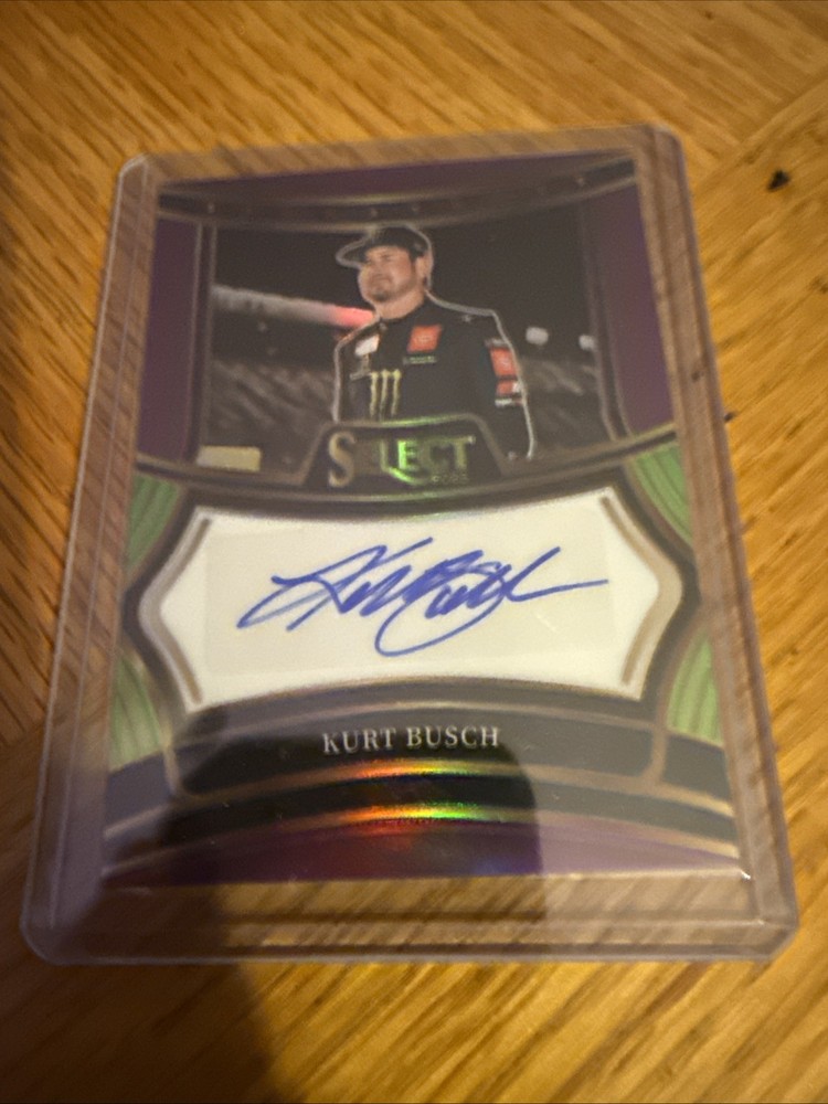2025 Panini Select #S-KBS Kurt Busch Signatures Purple Prizms #/49