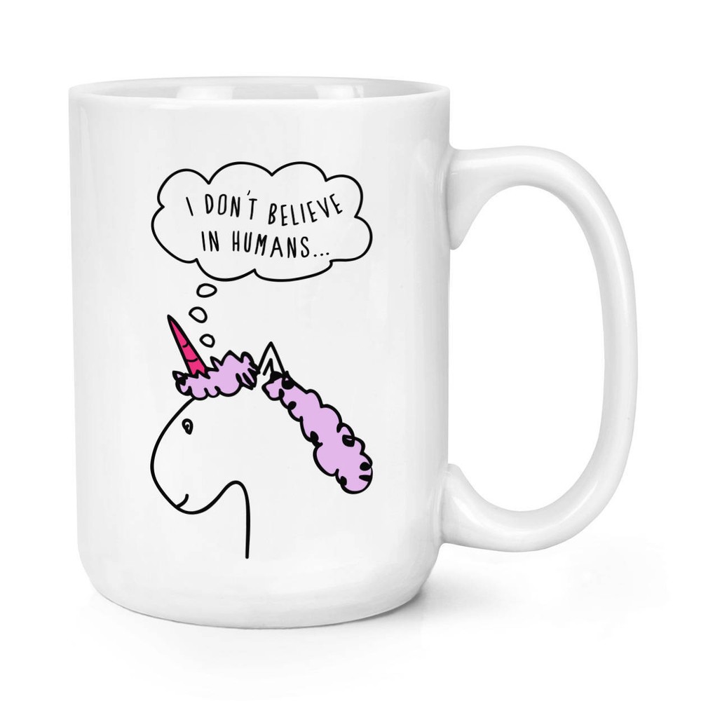 Lila I Don't Believe In Humans Large Ceramic Coffee Mug Cup