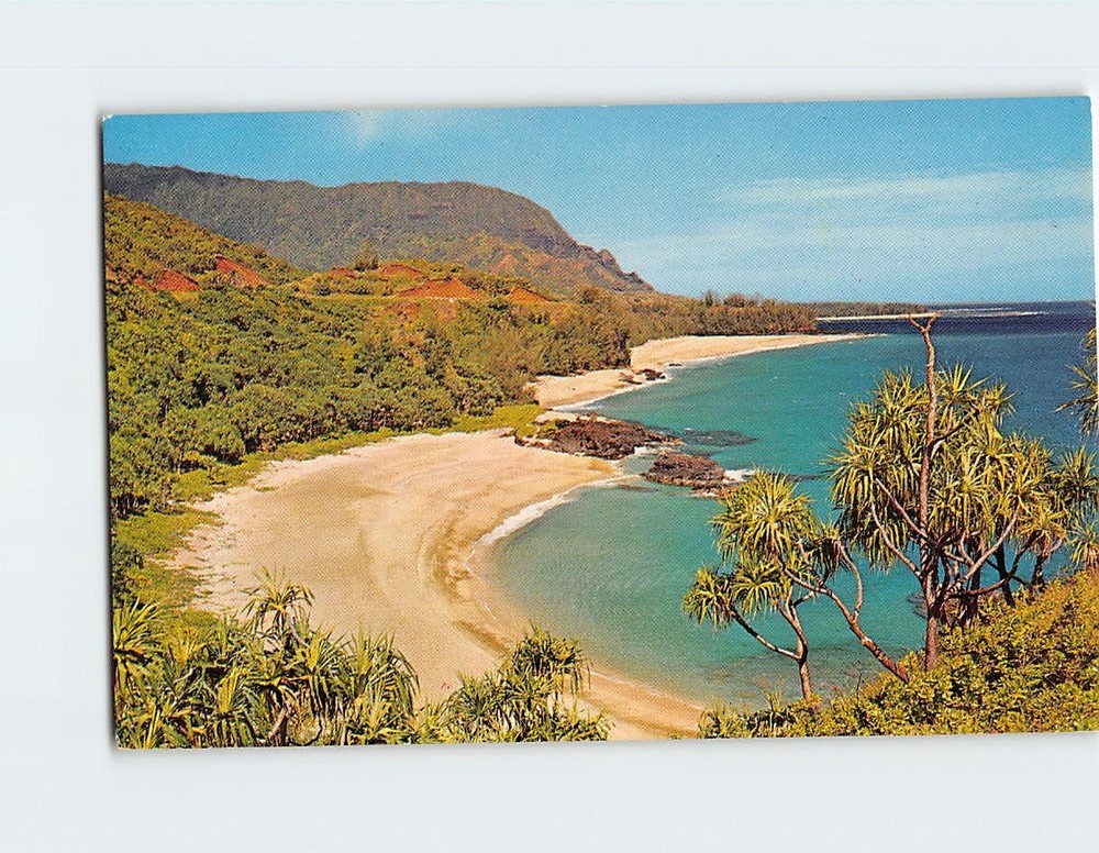 Postcard Lumahai Beach Kauai Hawaii USA