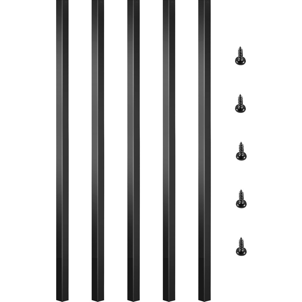 32-inch Square Aluminum Balusters 101-Pack with Screws for Outdoor Stair Railings